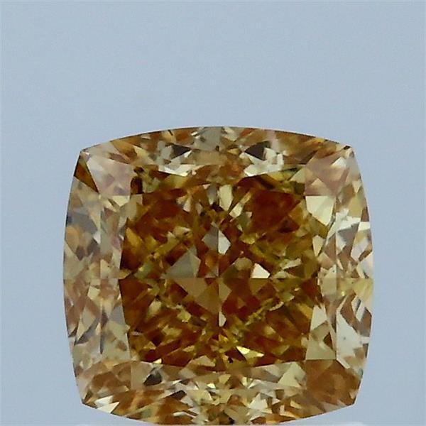 1.54 Ct. Fancy Intense Brownish Yellow Cushion Lab Grown Diamond