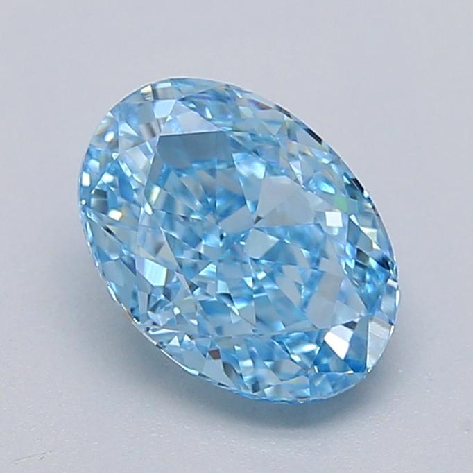 1.01 Ct. Fancy Vivid  Blue Oval Lab Grown Diamond