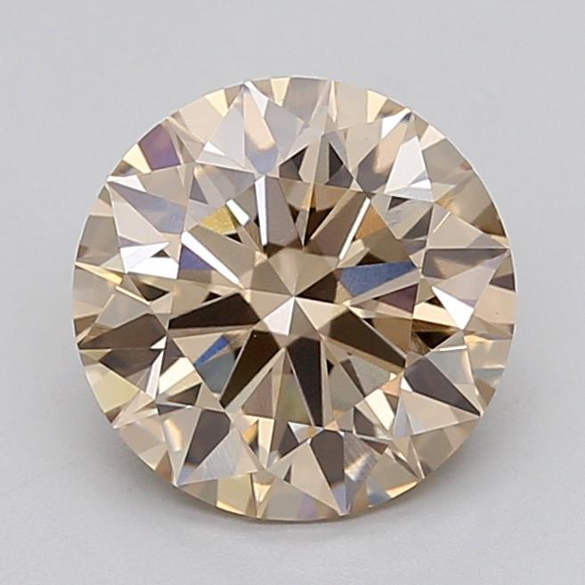 3.09 Ct. Light  Brown Round Lab Grown Diamond
