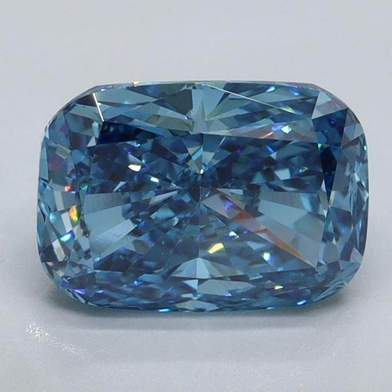 2.09 Ct. Fancy Vivid Malibu Blue Cushion Lab Grown Diamond