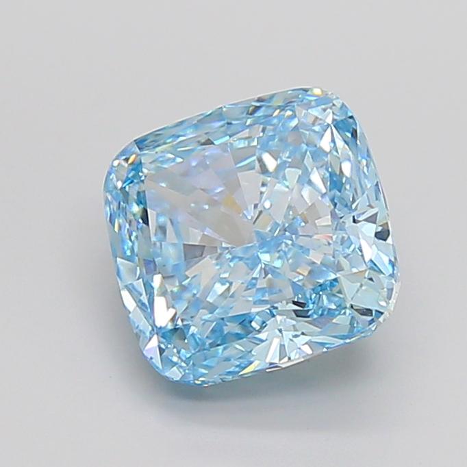 5.03 Ct. Fancy Vivid Blue Cushion Lab Grown Diamond