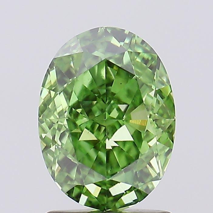 1.75 Ct. Fancy Vivid Green Oval Lab Grown Diamond