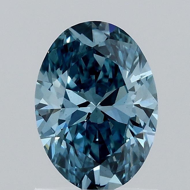 1.11 Ct. Fancy Vivid Blue Oval Lab Grown Diamond