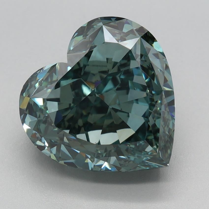 4.44 Ct. Fancy Vivid Green Heart Lab Grown Diamond