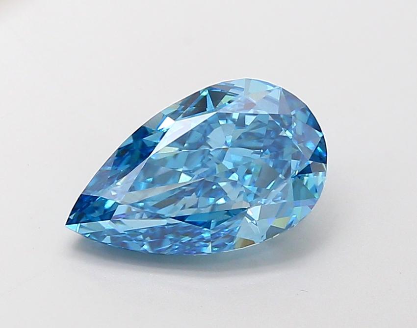 3.51 Ct. Fancy Vivid  Blue Pear Lab Grown Diamond