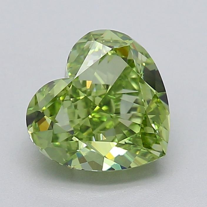 2.00 Ct. Fancy Vivid  Green Heart Lab Grown Diamond