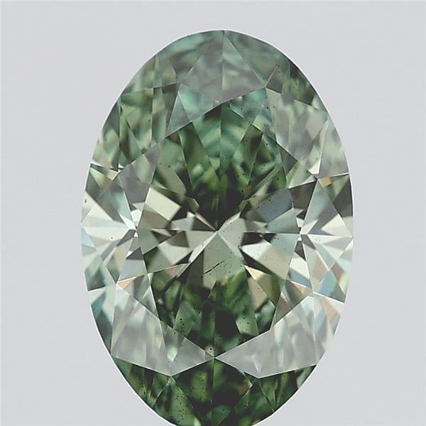 1.92 Ct. Fancy Vivid Green Oval Lab Grown Diamond