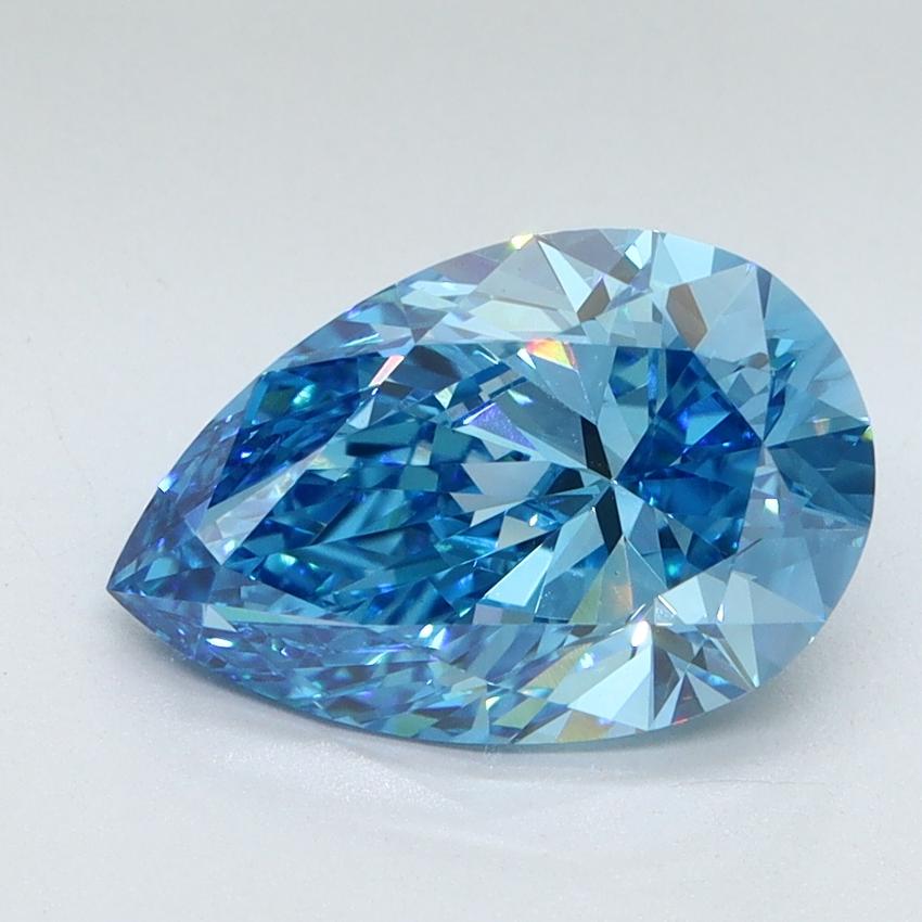 2.56 Ct. Fancy Vivid Malibu Blue Pear Lab Grown Diamond