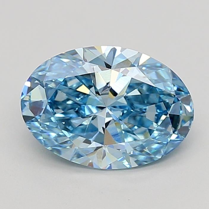 2.04 Ct. Fancy Vivid  Blue Oval Lab Grown Diamond