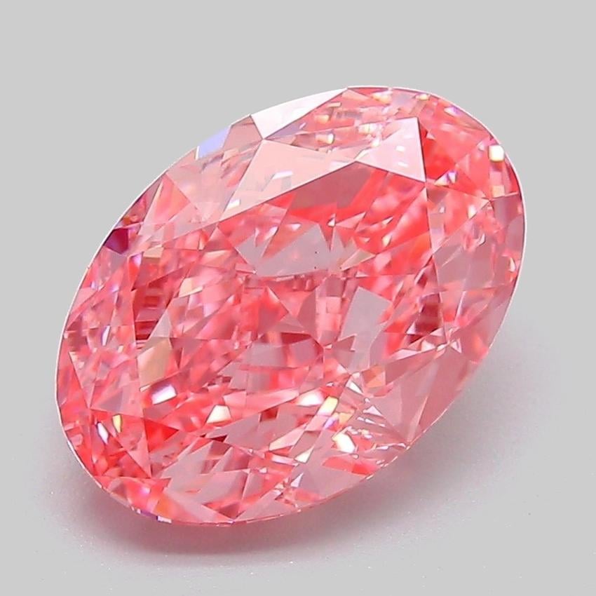 3.10 Ct. Fancy Vivid Pink Oval Lab Grown Diamond
