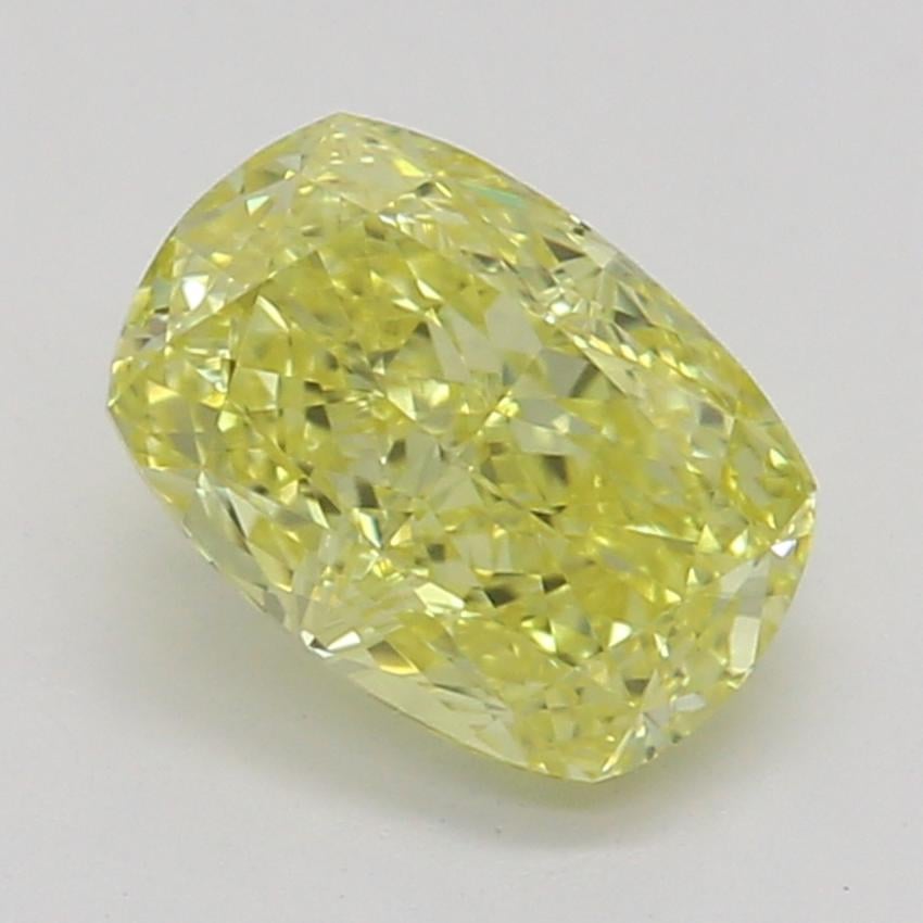 0.59 Ct. Fancy Intense Yellow Cushion Diamond