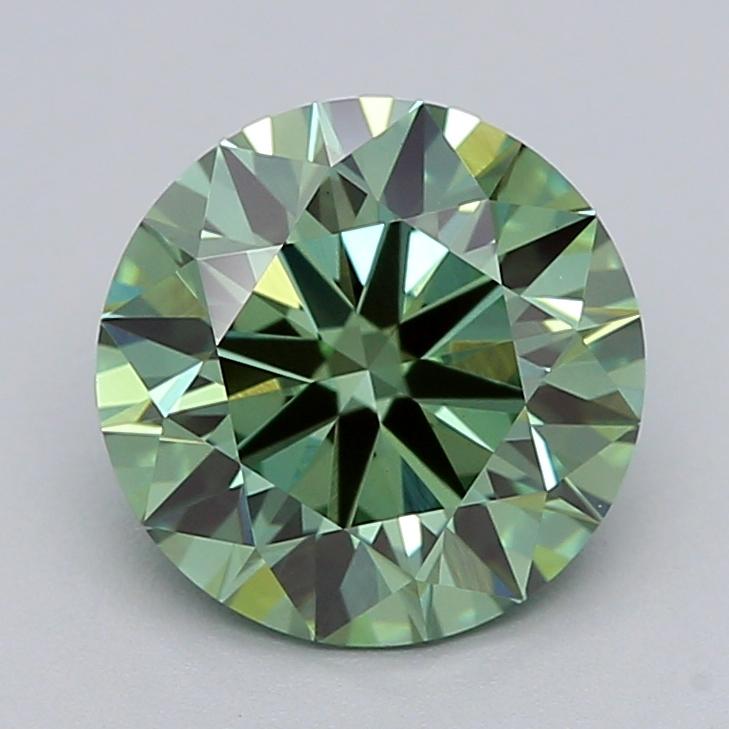 1.56 Ct. Fancy Vivid  Green Round Lab Grown Diamond
