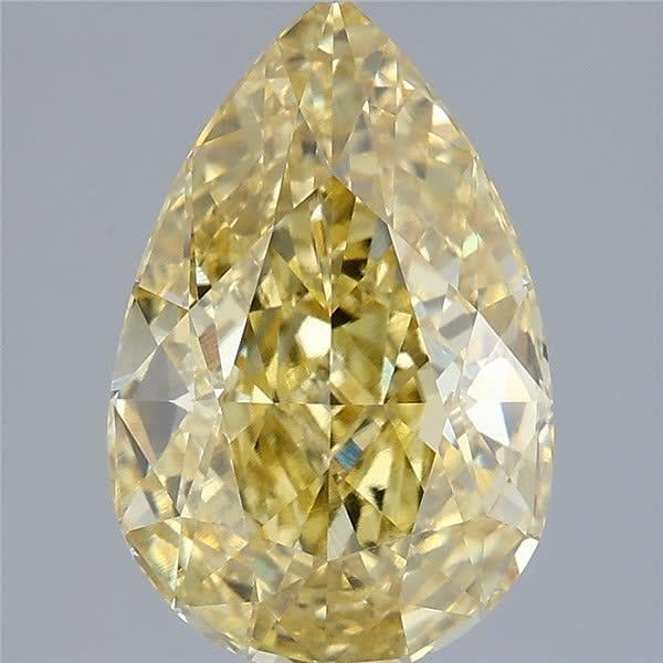 3.03 Ct. Fancy Intense Yellow Pear Lab Grown Diamond