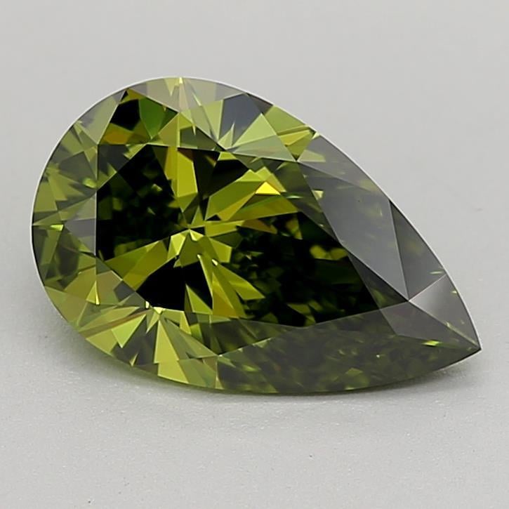 1.54 Ct. Fancy Vivid Green Pear Lab Grown Diamond