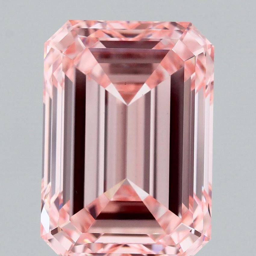 8.61 Ct. Fancy Vivid Pink Emerald Lab Grown Diamond