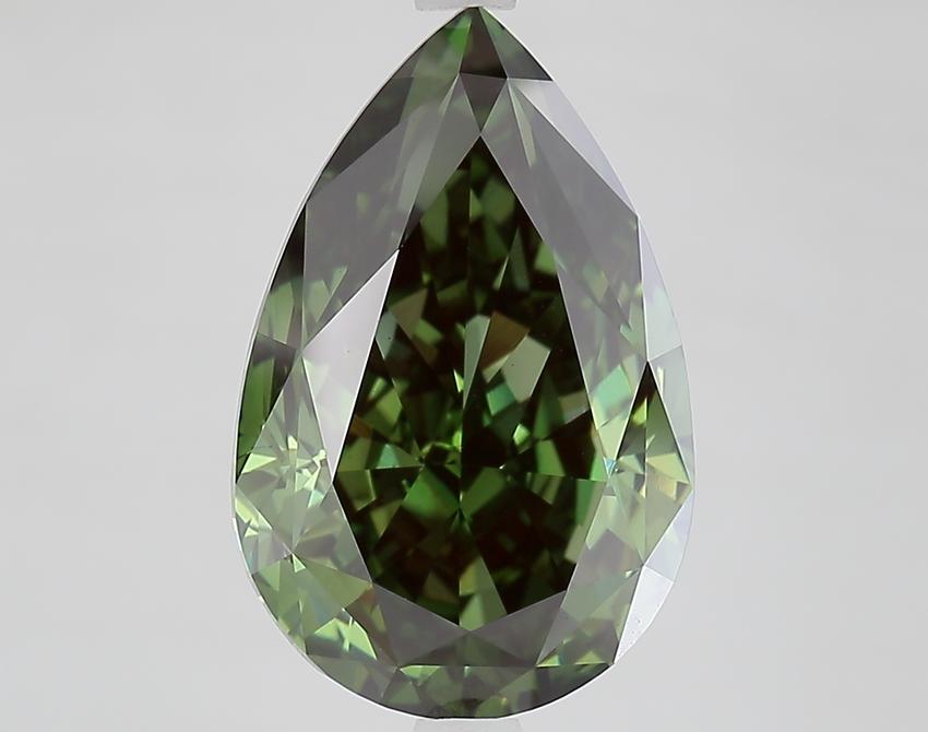 6.86 Ct. Fancy Vivid Green Pear Lab Grown Diamond
