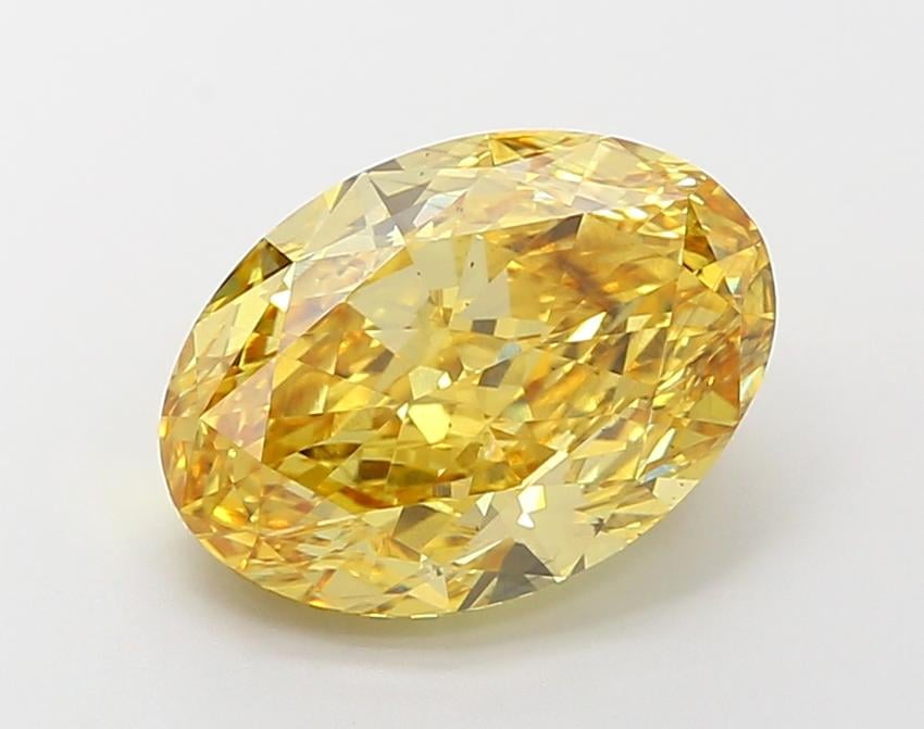 5.10 Ct. Fancy Vivid Yellow Oval Lab Grown Diamond