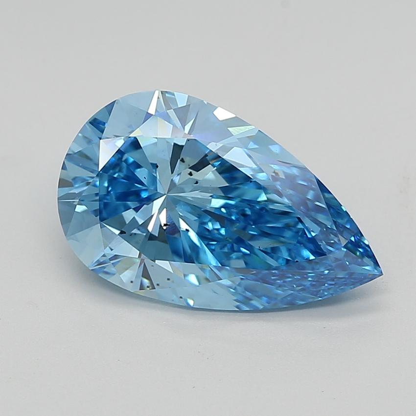 5.02 Ct. Fancy Vivid  Blue Pear Lab Grown Diamond