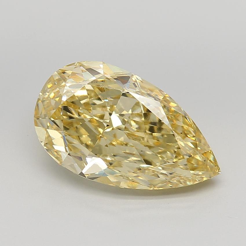 7.06 Ct. Fancy Intense  Yellow Pear Lab Grown Diamond
