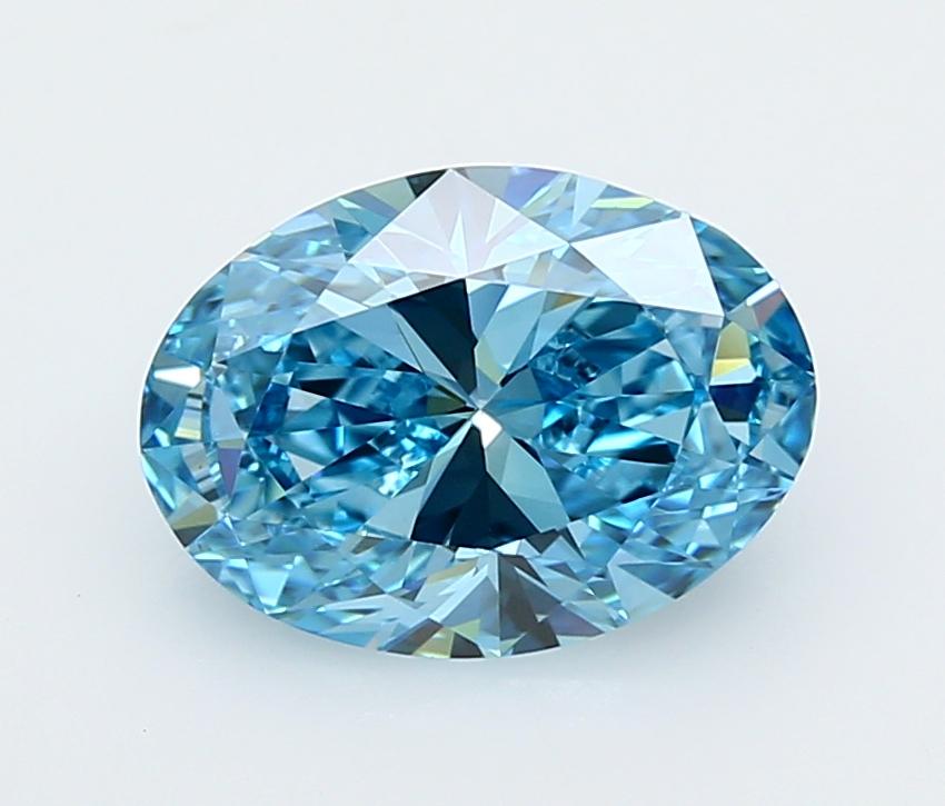 3.00 Ct. Fancy Vivid  Blue Oval Lab Grown Diamond