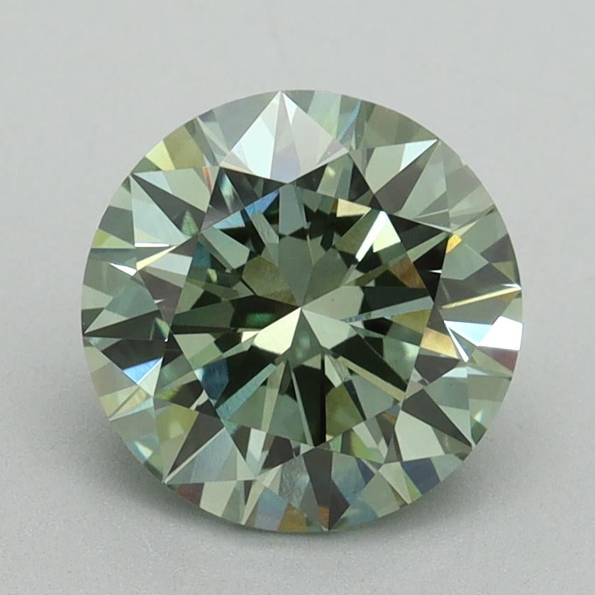 2.10 Ct. Fancy Vivid Green Round Lab Grown Diamond