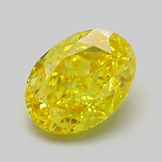1.12 Ct. Fancy Vivid  Yellow Oval Lab Grown Diamond