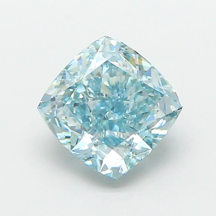 1.87 Ct. Fancy Vivid  Green Cushion Lab Grown Diamond