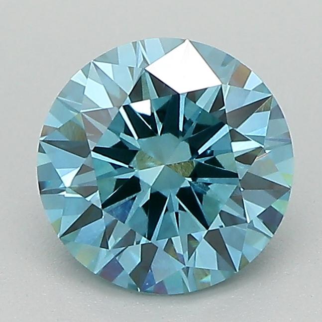 1.30 Ct. Fancy Vivid Blue Green Round Lab Grown Diamond