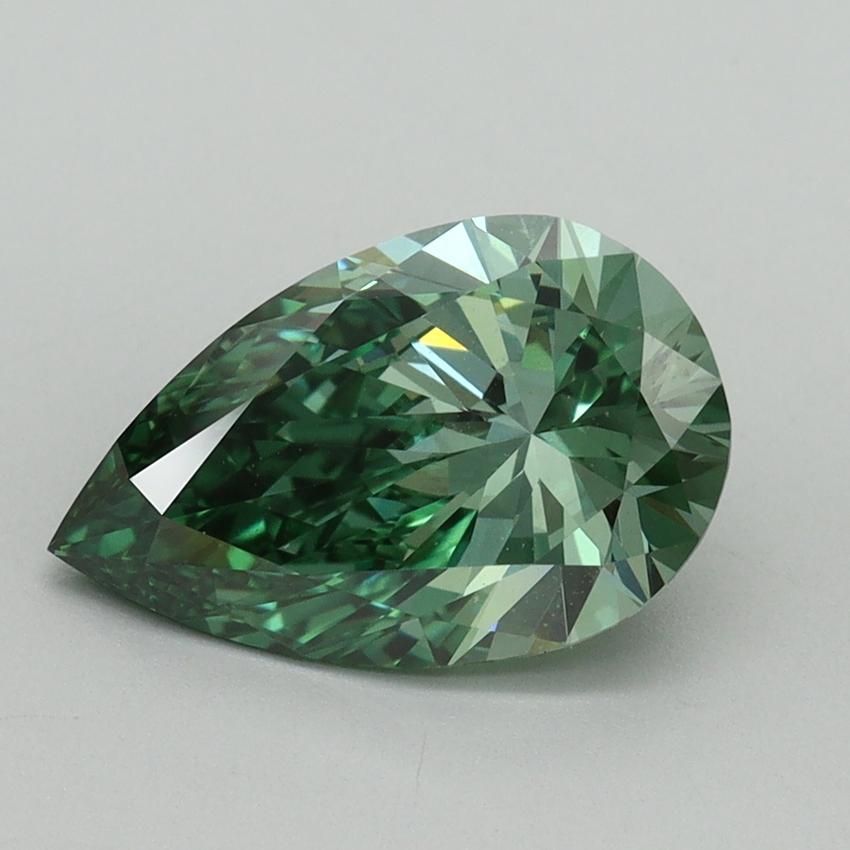 2.05 Ct. Fancy Vivid Green Pear Lab Grown Diamond