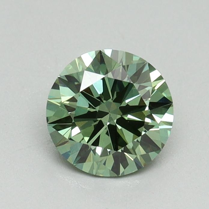 0.70 Ct. Fancy Vivid Green Round Lab Grown Diamond