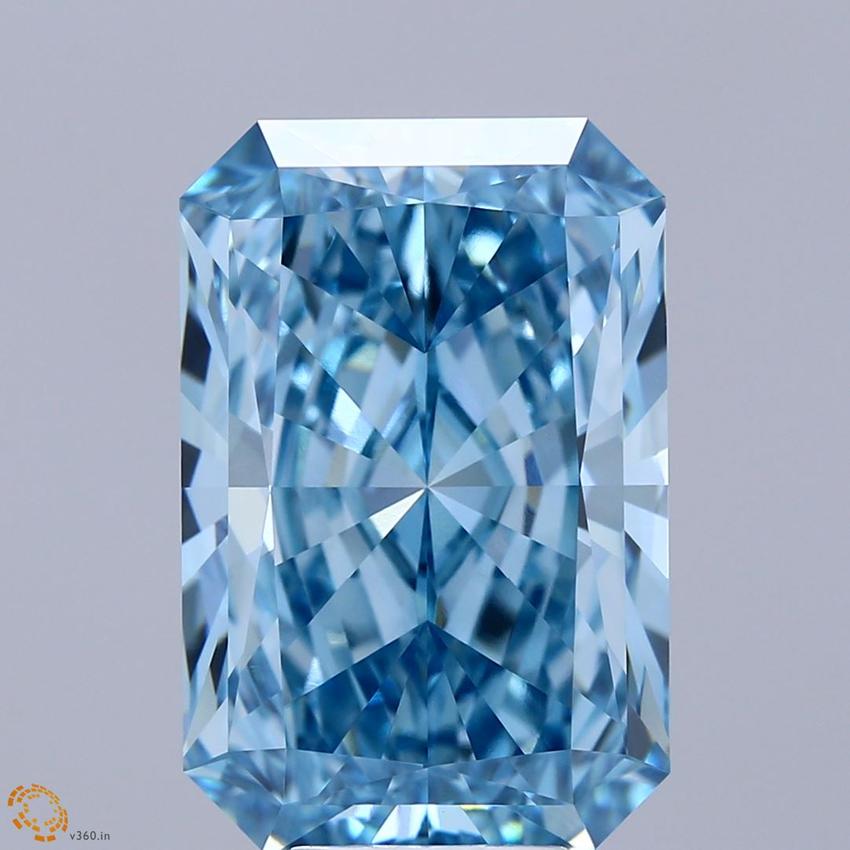 9.02 Ct. Fancy Vivid Blue Radiant Lab Grown Diamond