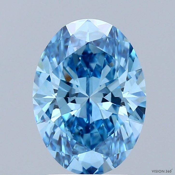 2.15 Ct. Fancy Vivid Blue Oval Lab Grown Diamond