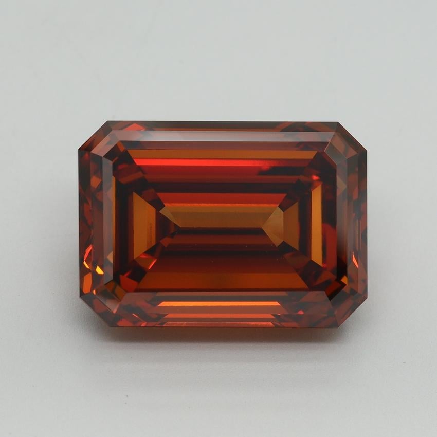 12.29 Ct. Fancy Vivid Orange Emerald Lab Grown Diamond