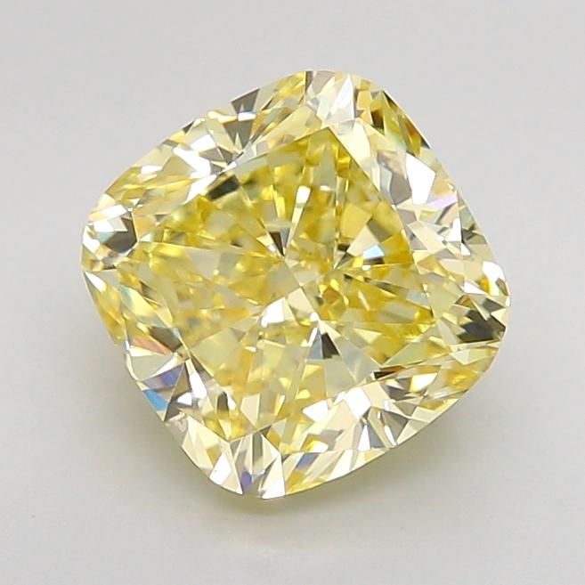 2.04 Ct. Fancy Intense Yellow Cushion Lab Grown Diamond