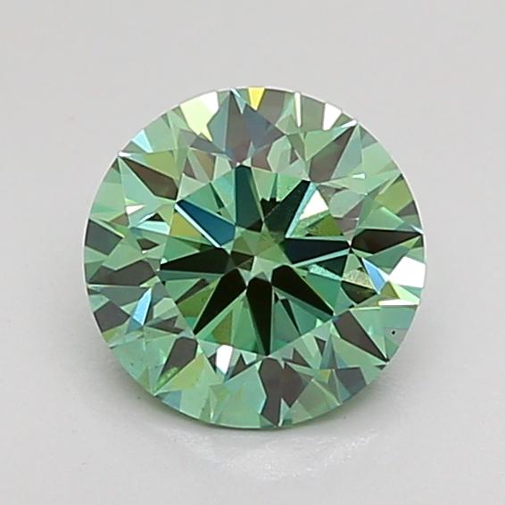 1.01 Ct. Fancy Vivid Green Round Lab Grown Diamond