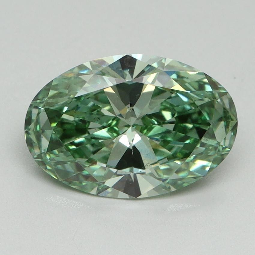1.65 Ct. Fancy Vivid Green Oval Lab Grown Diamond