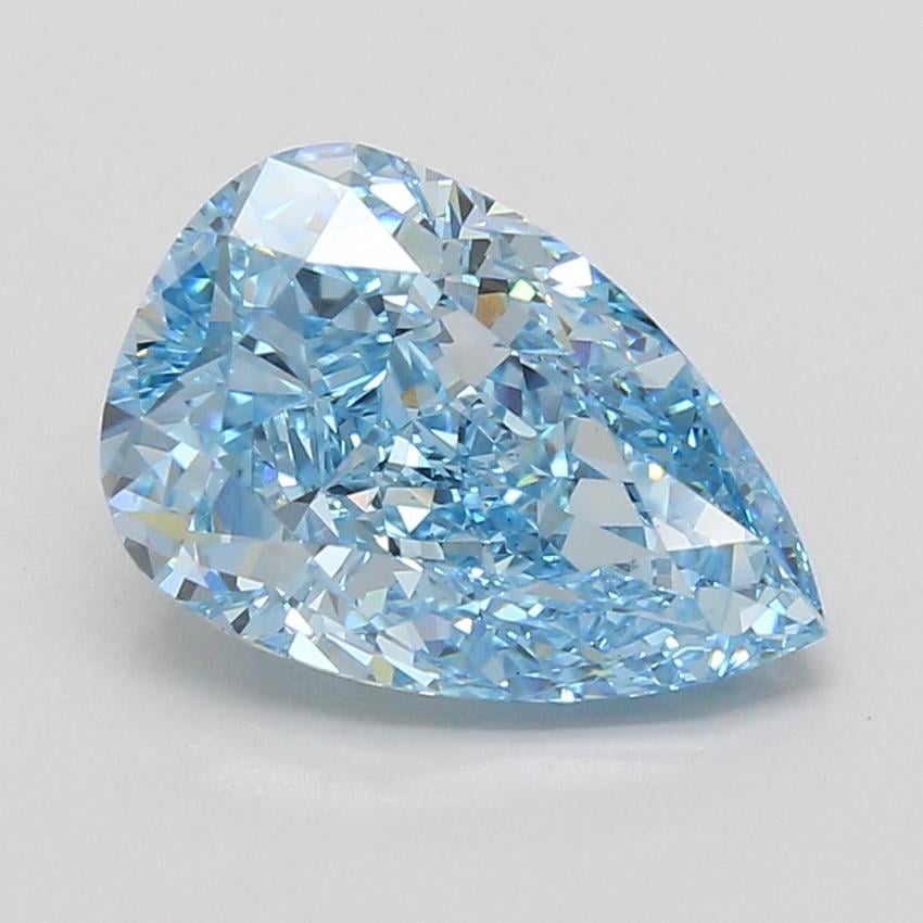 4.04 Ct. Fancy Vivid Blue Pear Lab Grown Diamond