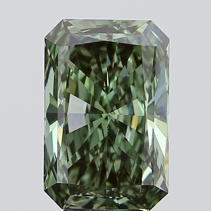 5.02 Ct. Fancy Vivid  Green Radiant Lab Grown Diamond
