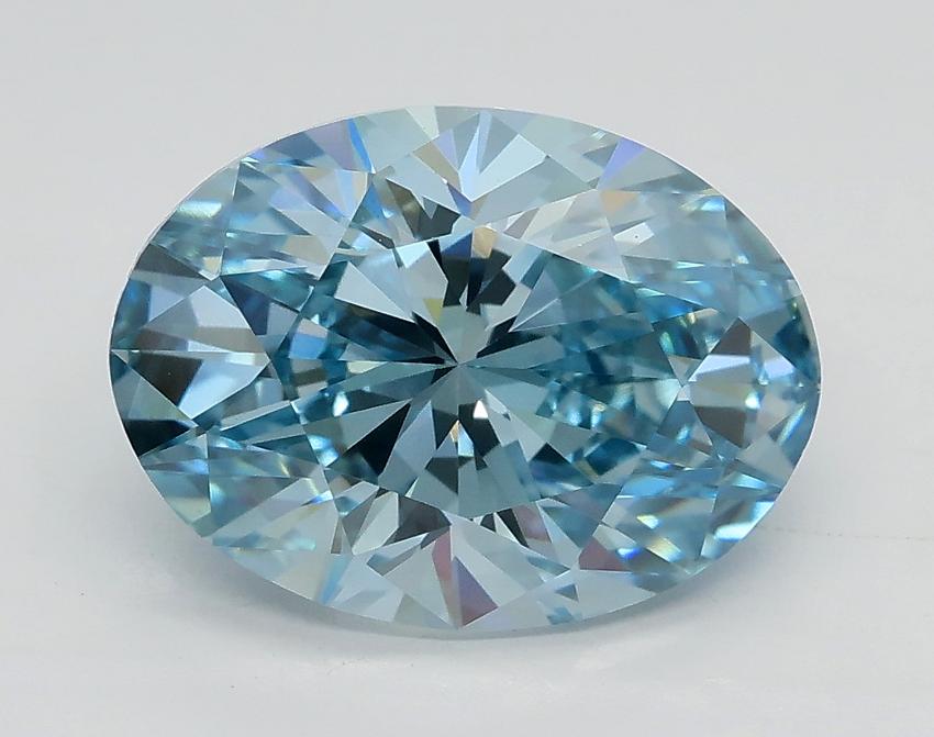 3.01 Ct. Fancy Vivid Blue Oval Lab Grown Diamond