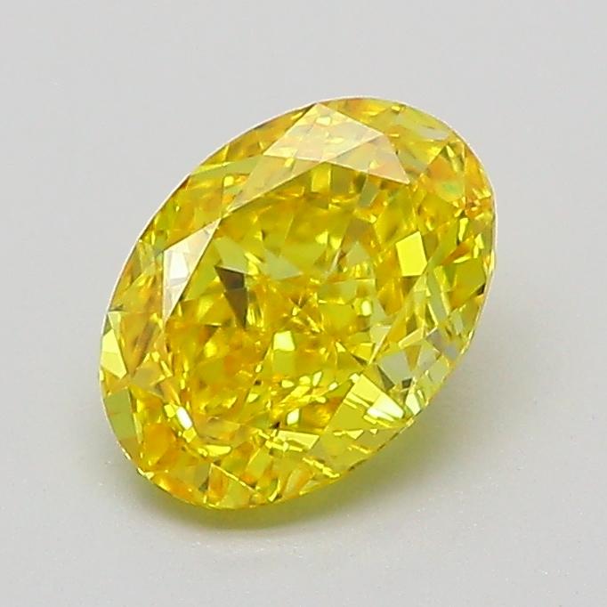 1.02 Ct. Fancy Vivid  Yellow Oval Lab Grown Diamond