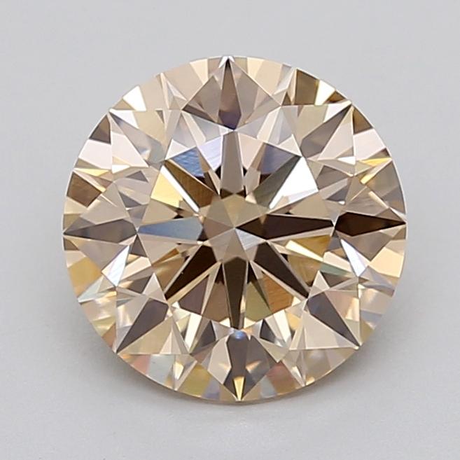 3.02 Ct. Very Light  Brown Round Lab Grown Diamond