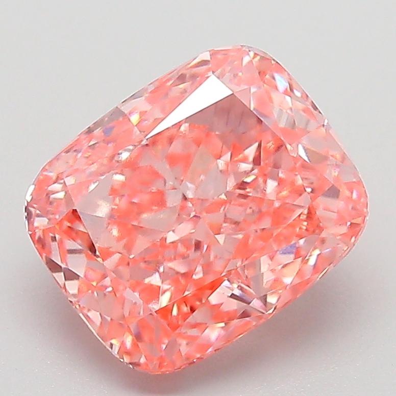 2.73 Ct. Fancy Vivid  Pink Cushion Lab Grown Diamond