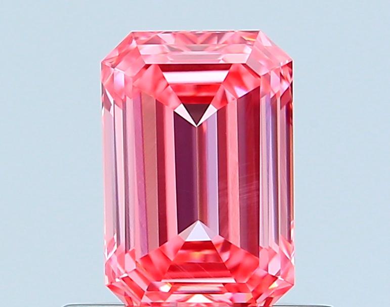 0.64 Ct. Fancy Vivid Pink Emerald Lab Grown Diamond