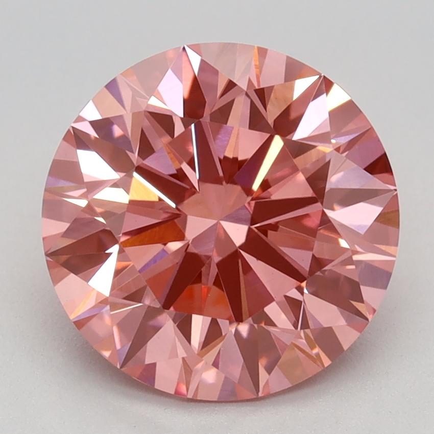 2.59 Ct. Fancy Vivid Pink Round Lab Grown Diamond