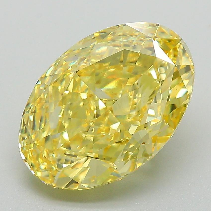 5.17 Ct. Fancy Vivid Yellow Oval Lab Grown Diamond