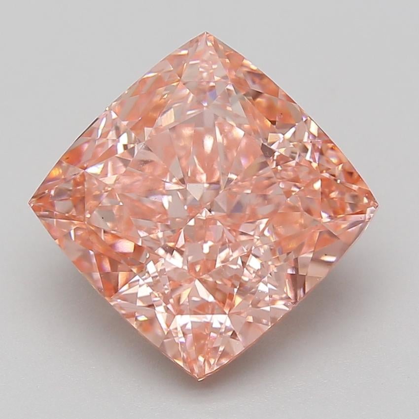7.09 Ct. Fancy Vivid Pink Cushion Lab Grown Diamond