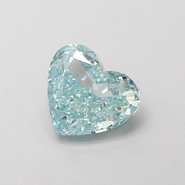0.55 Ct. Fancy Intense Bluish Green Heart Lab Grown Diamond