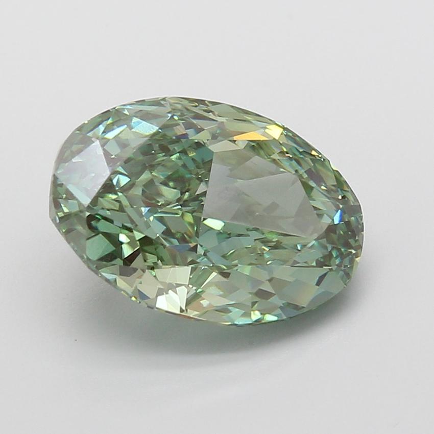 5.05 Ct. Fancy Vivid Green Oval Lab Grown Diamond