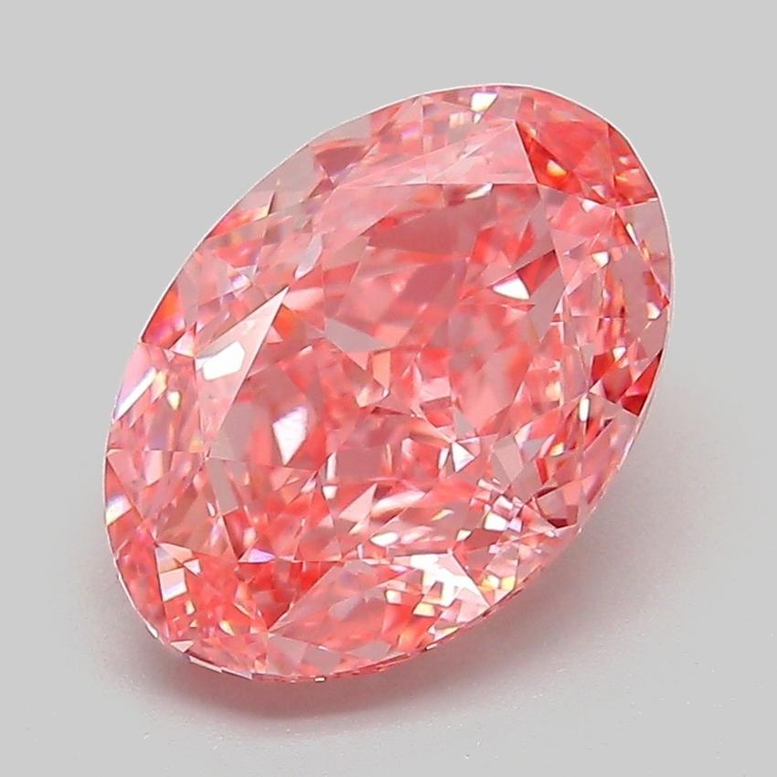 3.10 Ct. Fancy Vivid Pink Oval Lab Grown Diamond