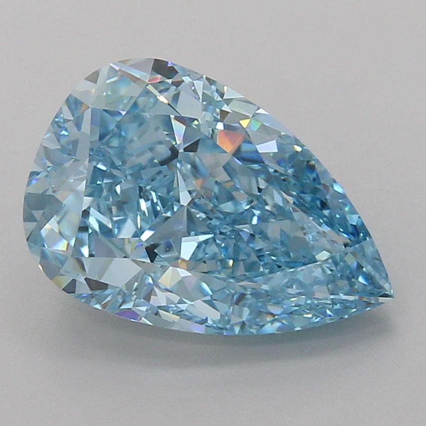 5.04 Ct. Fancy Vivid Blue Pear Lab Grown Diamond